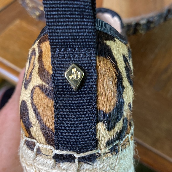 Sam Edelman Carrin Lepoard Print Calf Hair Platform Espadrille Loafers Size 6 - Picture 8 of 10